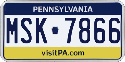 PA license plate MSK7866