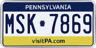 PA license plate MSK7869