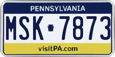 PA license plate MSK7873