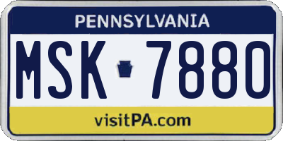 PA license plate MSK7880