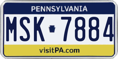 PA license plate MSK7884