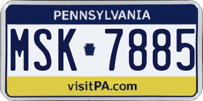PA license plate MSK7885