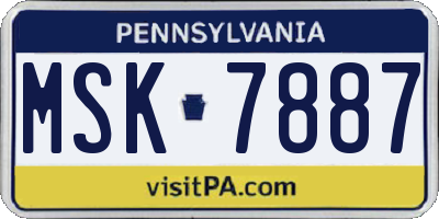 PA license plate MSK7887
