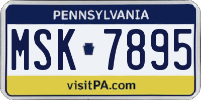 PA license plate MSK7895