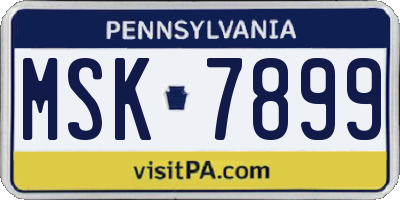 PA license plate MSK7899