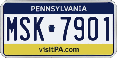 PA license plate MSK7901