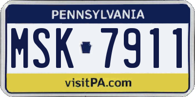 PA license plate MSK7911