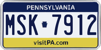 PA license plate MSK7912