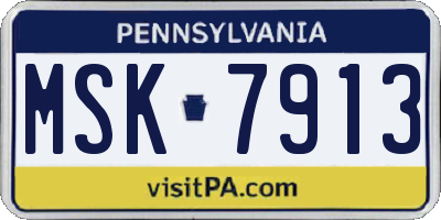 PA license plate MSK7913