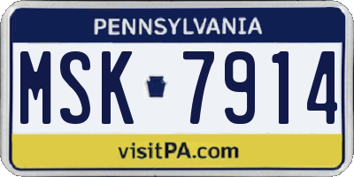 PA license plate MSK7914