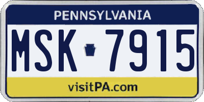 PA license plate MSK7915