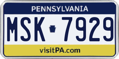 PA license plate MSK7929
