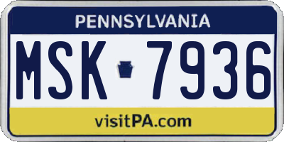 PA license plate MSK7936