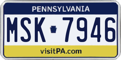 PA license plate MSK7946