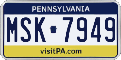 PA license plate MSK7949