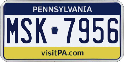 PA license plate MSK7956