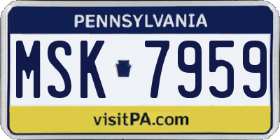 PA license plate MSK7959
