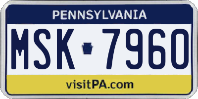 PA license plate MSK7960
