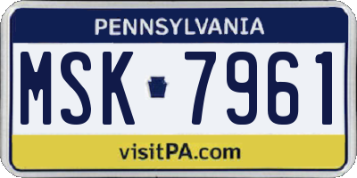 PA license plate MSK7961