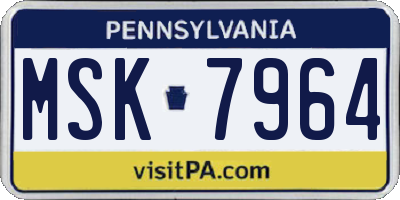 PA license plate MSK7964