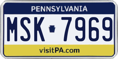 PA license plate MSK7969