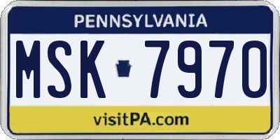 PA license plate MSK7970