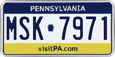 PA license plate MSK7971