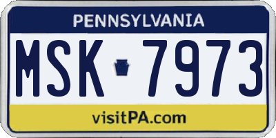 PA license plate MSK7973