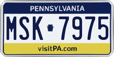 PA license plate MSK7975