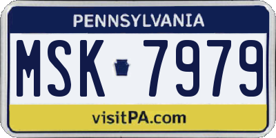 PA license plate MSK7979