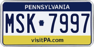 PA license plate MSK7997