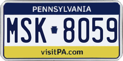 PA license plate MSK8059