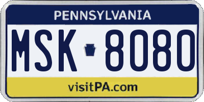 PA license plate MSK8080