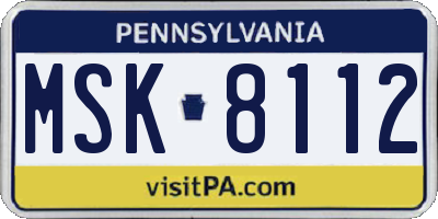 PA license plate MSK8112