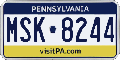 PA license plate MSK8244