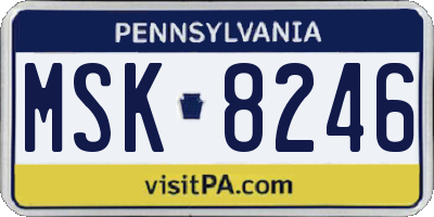 PA license plate MSK8246