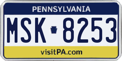 PA license plate MSK8253