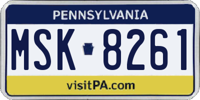 PA license plate MSK8261
