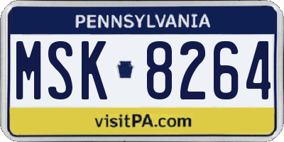 PA license plate MSK8264