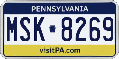 PA license plate MSK8269