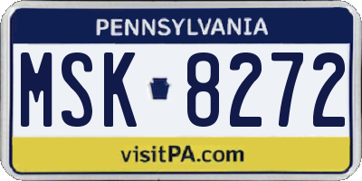 PA license plate MSK8272