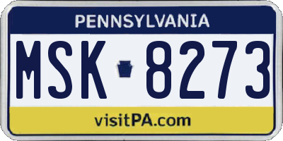 PA license plate MSK8273