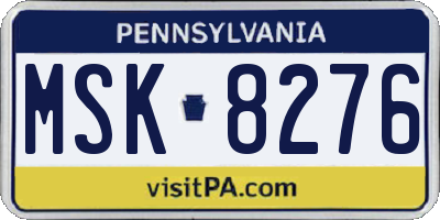 PA license plate MSK8276