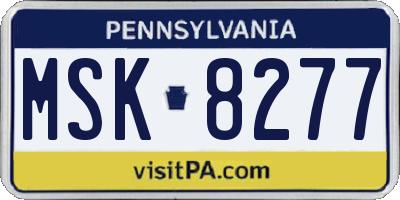 PA license plate MSK8277