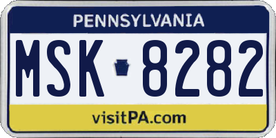 PA license plate MSK8282