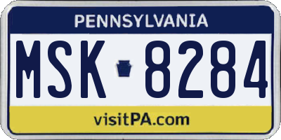 PA license plate MSK8284