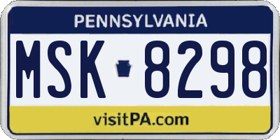 PA license plate MSK8298