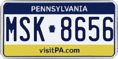 PA license plate MSK8656