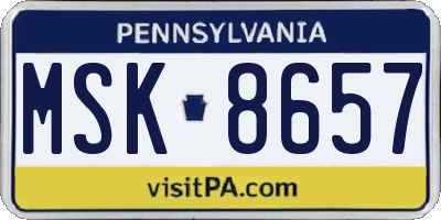 PA license plate MSK8657