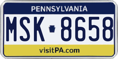 PA license plate MSK8658